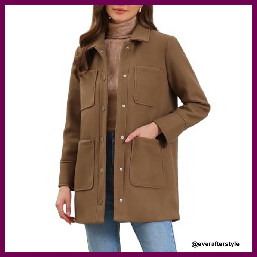 Oversized Utility Jacket Snap Button Workwear Chi… - image 2